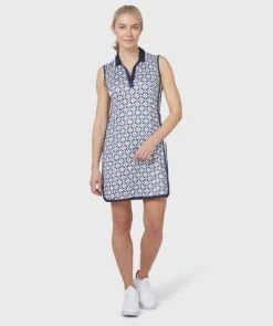 Callaway Ladies Geo Printed S/L Golf Polo Dress CGDKC014 -Daily Sports Shop CGDKC014 410 01 scaled 1