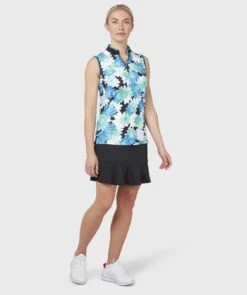 Callaway Ladies Printed Floral SL Golf Polo Shirt CGKSC017 -Daily Sports Shop CGKSC017 002 01 scaled 1