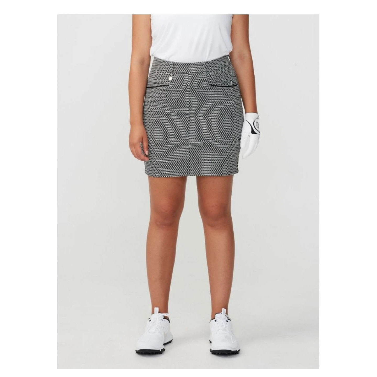 Rohnisch Ladies Smooth Golf Skort 110183 Black/white/check - Image 4